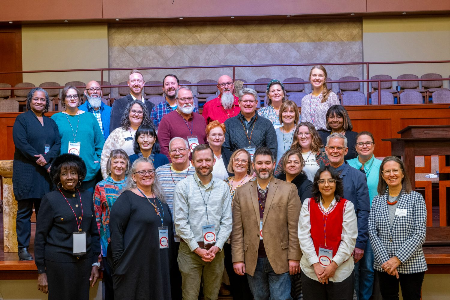 Members of the Testimony HQ cohort gathered together at a convening